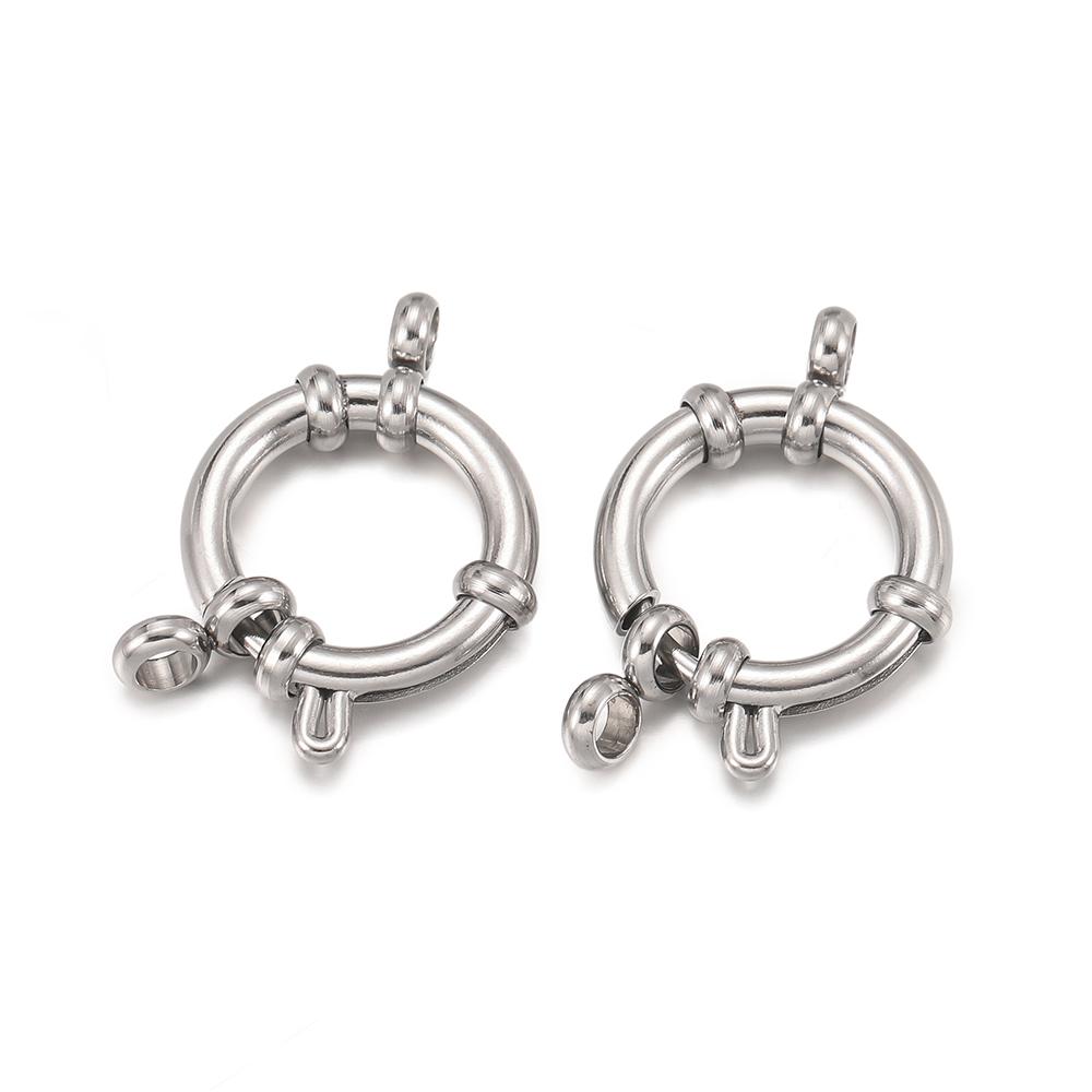2pcs Stainless Steel Spring Clasps 10-18mm Round Sailor Clasp Bracelet Connector DIY Clavicle Necklace Supplies Jewelry Findings