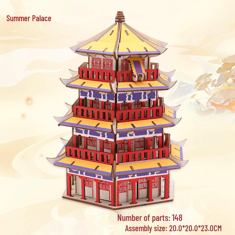 

Деревянная 3D-головоломка: Модель древней архитектуры для детского образовательного набора для самостоятельной сборки