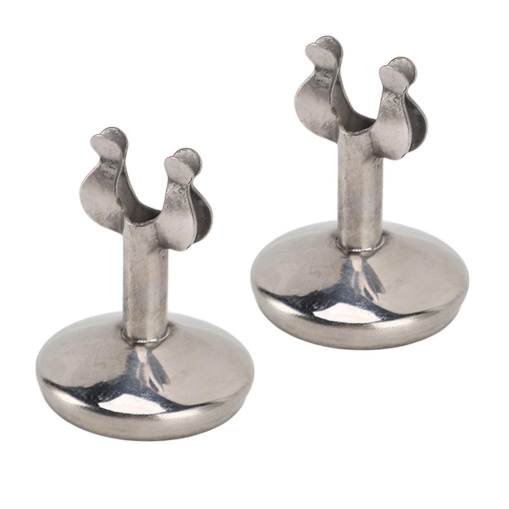 2Pcs Table Number Stands Stainless Steel Round Stable Base Sturdy Simple Place Card Holder for Wedding Party Office M