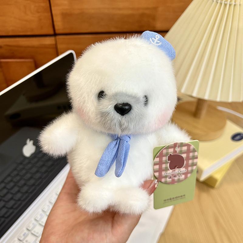 Summer Ocean Sailor Seal Plush Keychain With Soft Short Pile For Girls And Teens