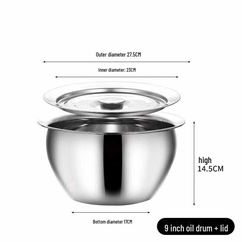 XiYao Commercial Thick Stainless Steel Oil Pot with Lid
