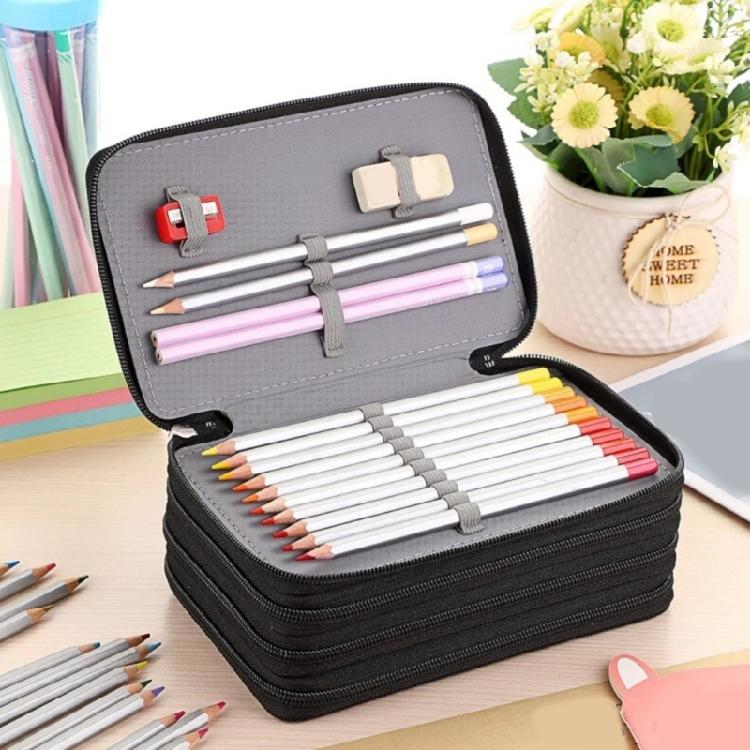 Neatly Organized 4 Level Pencil Holders With 72 Dedicated Slots Waterproof Cloth Fabric Stationeries Organizers Bag