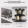 Rotating Black Mushroom Spice Organiser With 12 Glass Jars Removable Sifter Lids HX6C