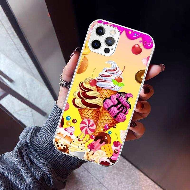 Macaron Eiscreme Kuchen Donut Handyhülle Für iPhone 17 Air 11 13 Mini 14 15 Plus 16 12 Pro Max 16E SE 7 8 Muster Weiche TPU Bac