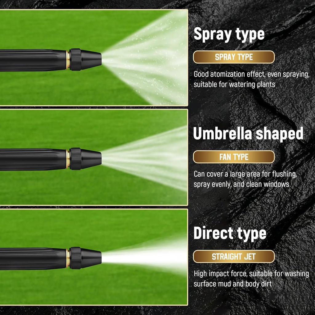 2026 New Jet Nozzle PowerWasher for Garden Hose, 2Pcs Garden Hose Nozzle High Pressure PowerfulCleaning Spray Evenly, High Pressure Hose Nozzle for