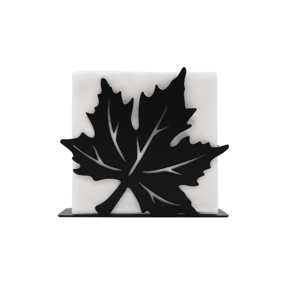

Iron Art Storage Tissue Rack Handicraft Desktop Napkin Holder Maple Leaf Napkin Holder Restaurant Style 1