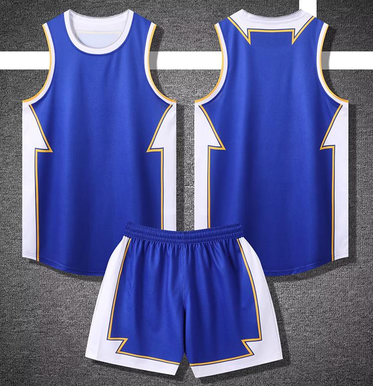 American Basketball Suit, Male College Student Game Training Suit, Jersey, Sportswear Loose Summer Yardage Print M синий