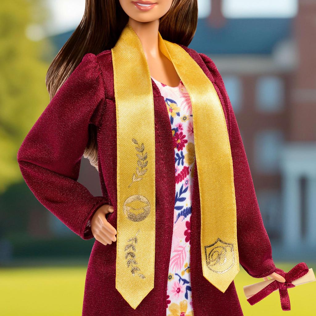 barbie Signature Graduation Wishes Doll with Maroon Gown and Cap (Model JJX81)