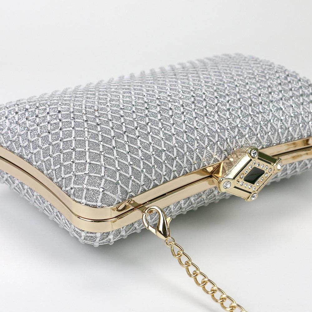 Spring and Summer New European and American Fashion Online Diamond Dinner Bag Celebrity Clutch Bag Banquet Bag One Shoulder Crossbody Small Square Bag