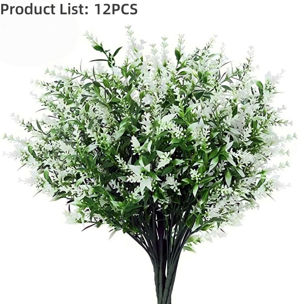 UV-Resistant Artificial Lavender Bouquets - Vibrant  Floral Arrangements for Outdoor Garden, Porch, Window Sill, Home Decor