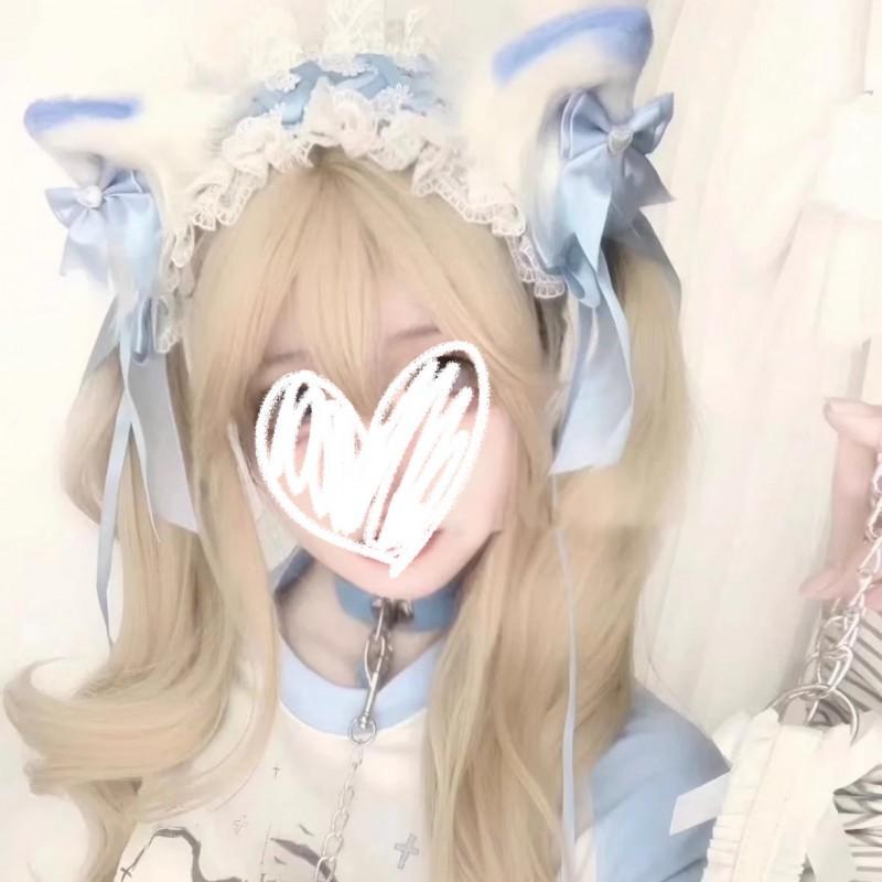 Sweet Lolita Cat Ear Headband With Bow Hair Accessory Women - Fluffy Faux Fur Hairband In Pink Blue Black