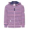 Lazy Jacks Girls Striped Textured Full Zip Hoodie
