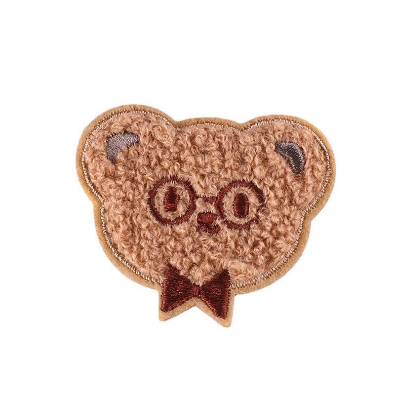 Original embroidery sticker embroidery label cartoon animal bear towel embroidery hand account DIY patch sticker accessory cloth sticker