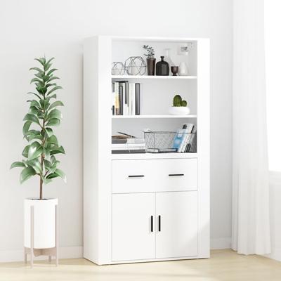 Vidaxl Tall Cabinet, White, Wood-based Material