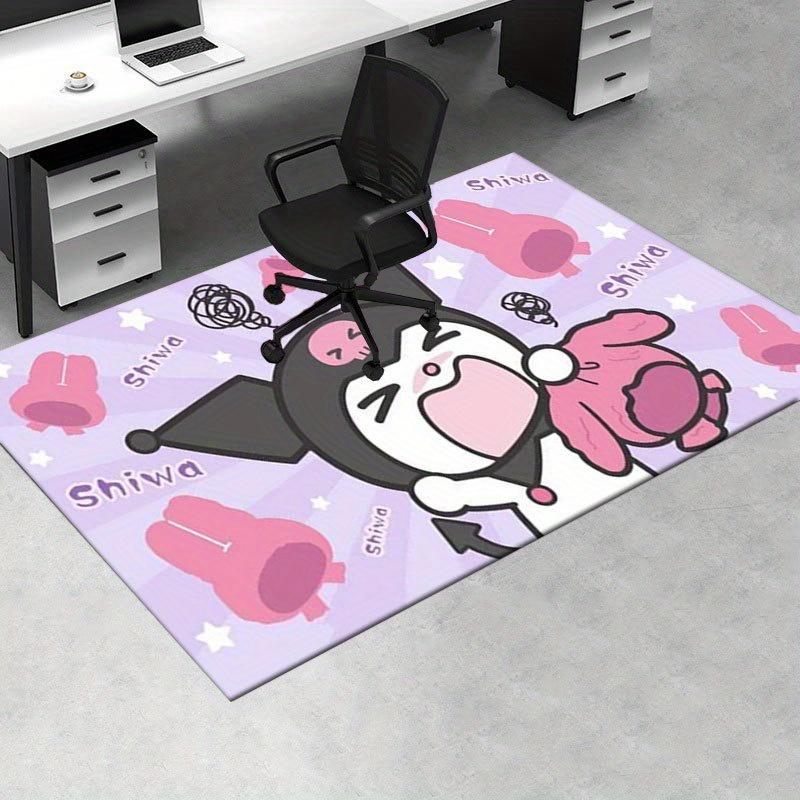 1pc Sanrio Kuromi Mermaid Printed Office Carpet Rectangle Rug Under The Table,Perfect Room Decor for Living Room, Bedroom, Kitchen, Non-slip Floor Mat