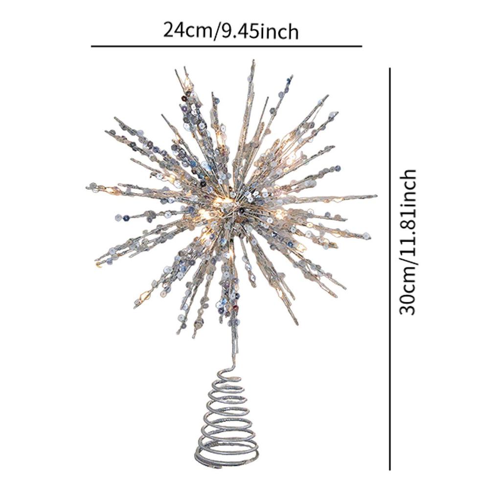 Christmas Tree Topper Lighted Star Tree Topper Party Favors Holiday Decor Festival Layout Decorative Xmas Tree Decoration