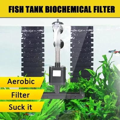 Aquariumfilter für Aquarium-Fischtank Luftpumpe Abschäumer Biochemischer Schwammfilter Schwamm Saubere Wasserzirkulation Fischzucht 3W
