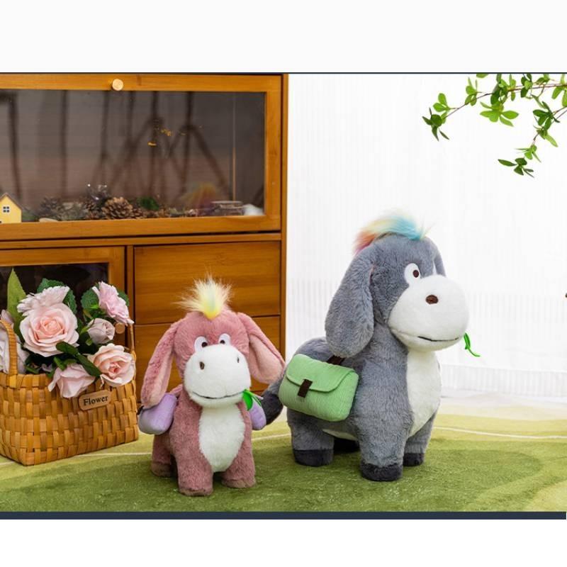 Adorable Plush Donkey Backpack Toy Cute Stuffed Animal Doll Gift For Girls Birthday
