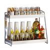 Carbon Steel Double-Layer Countertop Kitchen Spice Rack