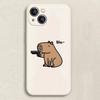 Soft Silicone Phone Case for IPhone 16 15 11 12 13 Pro Max Mini XS XR X 7 8 14 Plus Cartoon Animal Capybara Couple Paired Cover