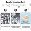 Framed Pearl Painting Kit Cute Rubber Duck Pattern DIY 3D Bead Canvas Art Creative Leisure Craft Home Decoration Modern Wall Hanging Decor Set