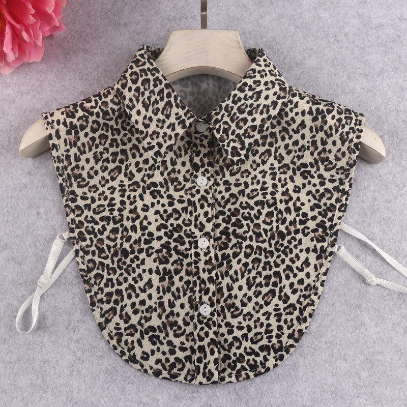 Leopard Print Shirt Detachable Collar for Womens Suits Lapel Fake Collar False Collar Blouse Female Detachable Collars
