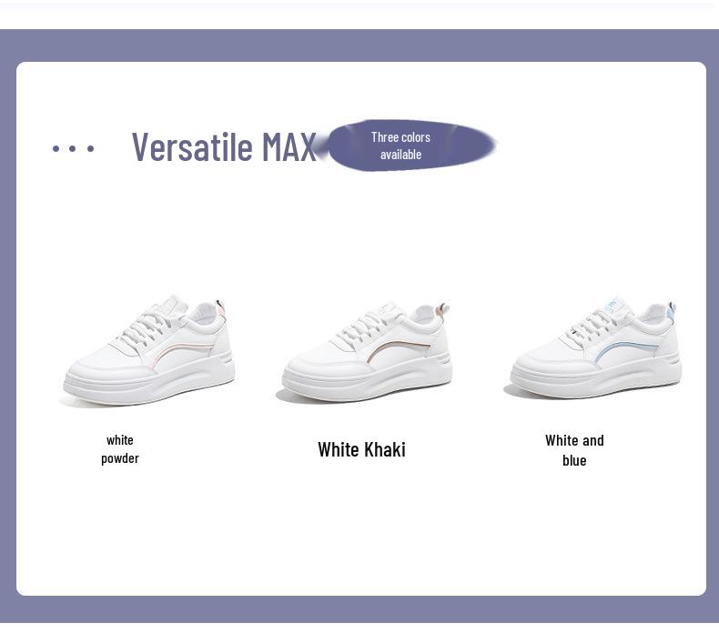 Korean Style Women's Platform Sneakers - Spring 2024 Casual White Shoes