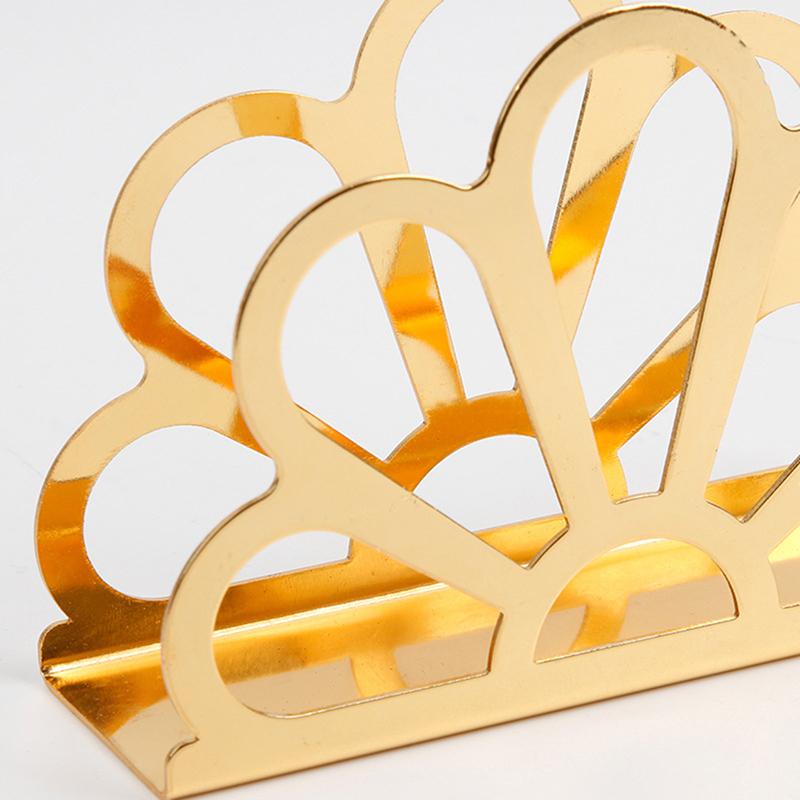 Gullbelagt Firkantet Serviett Holder i Rustfritt Stål, Håndkleholder, Kreativ Serviett