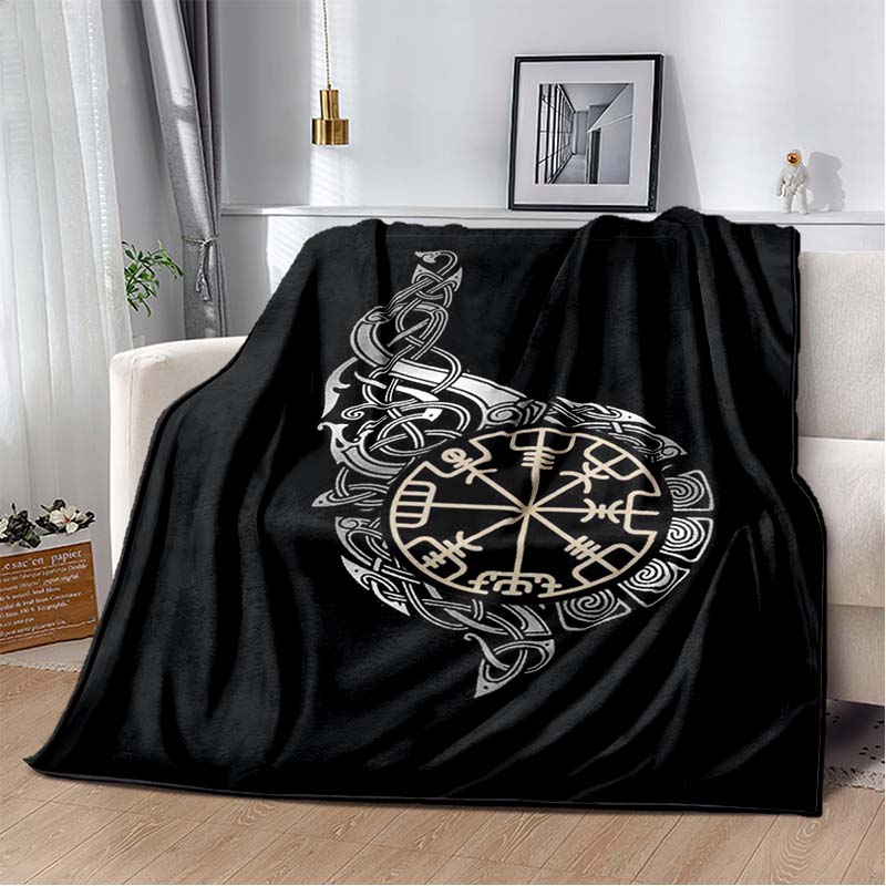 3D Viking Odin Valhalla Nordic Mythology Symbols Blanket,Soft Throw Blanket for Home Bedroom Bed Sofa Picnic Office Travel Cover