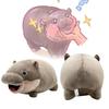 Adorable Moo Deng Hippo Plush Toy Soft Grey Short Plush Doll For Kids 42x24cm