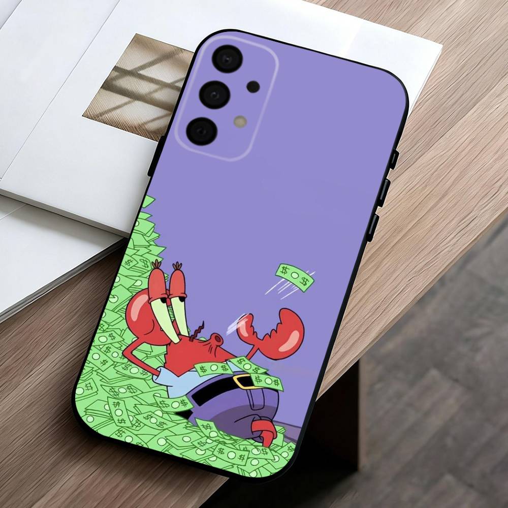 S-Sponge F-Funny B-Bob Animation phone Case For Samsung Galaxy A73,A72,A71,A70,A53,A52,A51,Others Soft Black Shell
