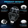 2.5 Inch Bi Led Projector Lens Led Light H4 H7 9005 9006 Car Headlight Bulb High Low Beam 6000K 100W 40000LM Turbo Tuning,2pcs.