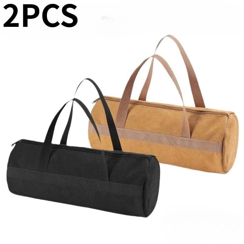 Outdoor Camping Tools Storage Bag Portable Cylindrical Tent Ground Nail Handbag Storage Backpack Large Capacity Canvas Toolkit