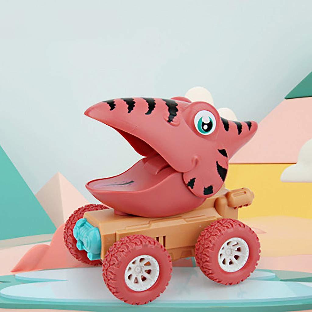 Children's Cartoon Elastic Dinosaur Pull Back Car 3-9 Years Old Boy And Girl Toy