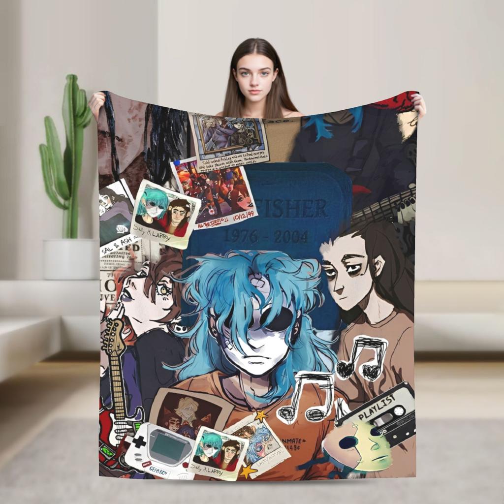 Sally Face Sal Fisher SF Plush Blankets Game Gothic Creative Throw Blankets for Home 150*125cm Ultra-Soft