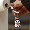 Cartoon Fun Acrylic Cat Pendant For Unique Vehicle Interior Decoration Style Trendy
