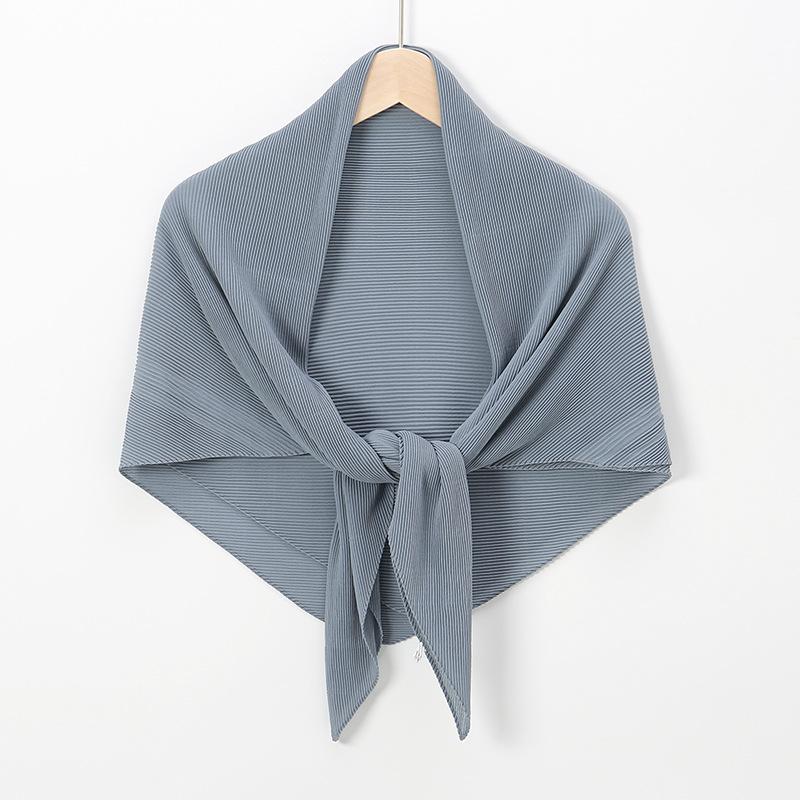 New hot-selling chiffon crumpled square scarf, solid color fashionable pleated shawl bag head multi-purpose yarn scarf