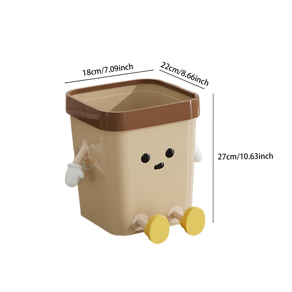Creative Trash Can Modern Multifunction Wastebasket Rubbish Container Cute Garbage Bin for Home Dorm Office Bedroom Kitchen