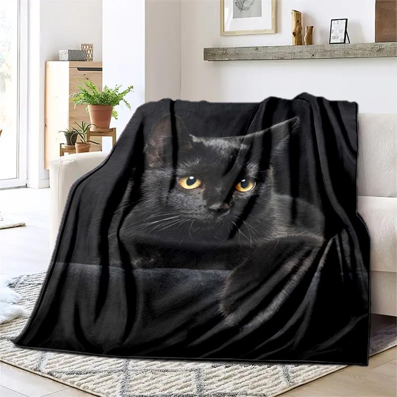 1PC Cute cat, cartoon blanket, all season lightweight home office outdoor nap multifunctional blanket