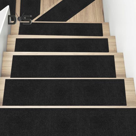 Stair Mat Self Adhesive Non-slip Washable Wear-resistant Contrast Color Wood Stair Protection Reduce Noise Stain Resistant Step Rug Safety Mute Floor