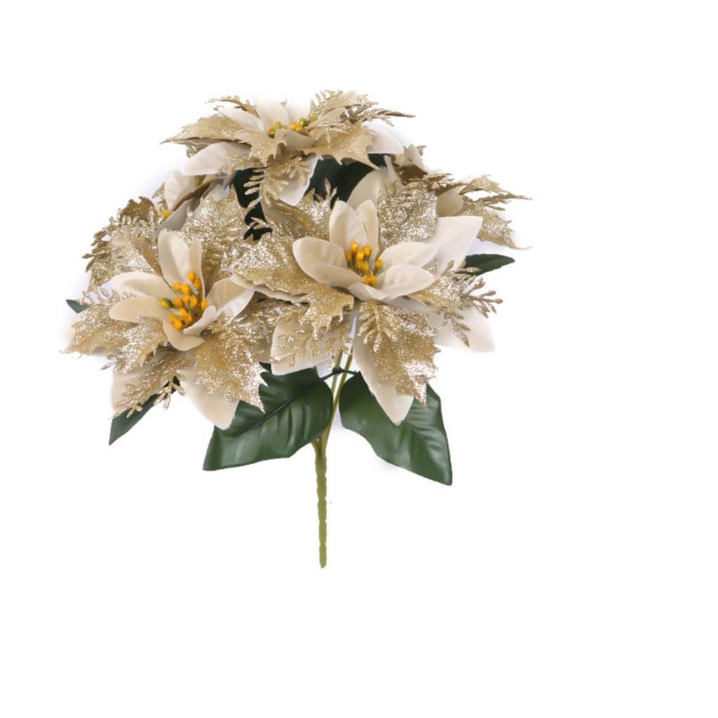 Weihnachten Künstlicher Weihnachtsstern Strauß Festliche Künstliche Blume Topf Ornament Feiertagsdeko Innen Zuhause Weihnachtsfeier Dekoration