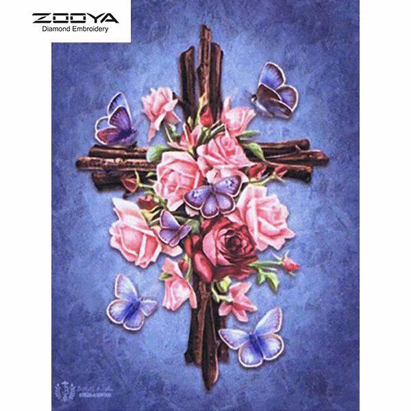 

ZOOYA DIY 5D квадратная алмазная картина Религиозный крест Вышивка крестиком домашний декор