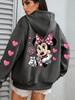 Vintage Disney Minnie Hoodie Women Men Oversized Casual Pullover Sweatshirt Streetwear Long-sleeved Tops Spring Autumn Fashion