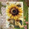 Vintage Sunflower Bee Metal Wall Art Rustic Farmhouse Decor Tin Sign
