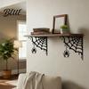 Lifelike Spider Web Decoration for Home 2Pcs Corner Metal Wall Art Signs Outdoor Decor Gothic Unique Garden Hanging Minimalist Aesthetic Sculpture