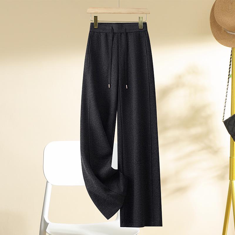 Ankola Women's Red Wool Wide-Leg Pants - New 2024 Autumn/Winter Collection