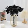 2-5PCS Simulation Black Single Rose Bouquet Dark Gothic Decoration Black Party Easter Halloween