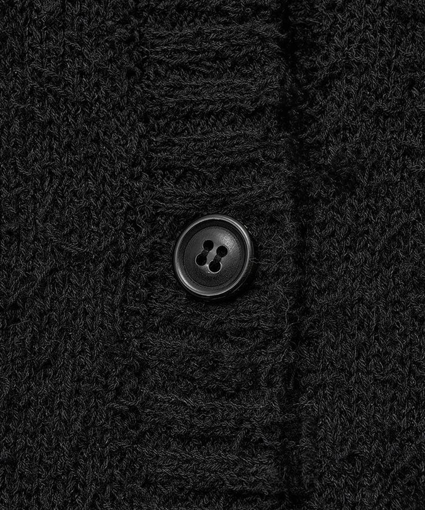 Noirer Boucle 80S Oversized Cardigan (Black)