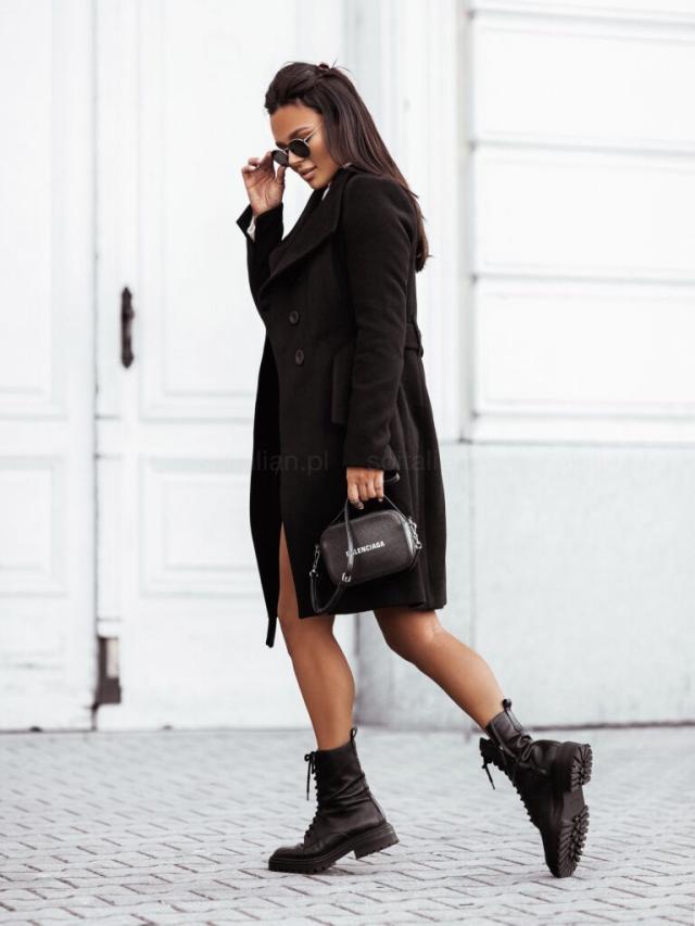 2021 Women's Autumn/Winter Wool Coat - Solid Color, Mid-length with Tie-up