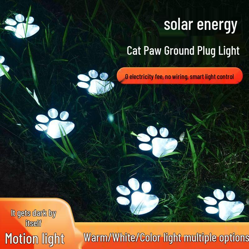 Solar Bear Paw Ground Light, Waterproof Outdoor Garden Lawn Night Light